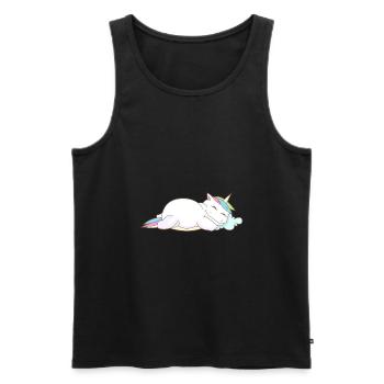 Einhorn Schlafen Müde Kopfkissen Chillen Geschenk - Männer Premium Bio Tank Top - Schwarz - Vorne - Michal (187cm)
