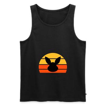 Rabbit's head in front of half sun - Men's Premium Organic Tank Top - black - Front - AI Model Male 178 light (178cm)