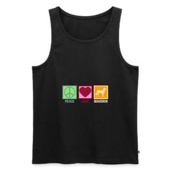 Beauceron Peace Love - Men's Premium Organic Tank Top - black - Front - Michal (187cm)