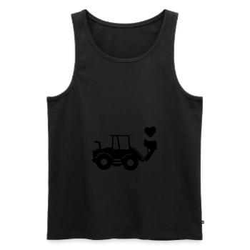 Radlader mit Herz einfarbig - Männer Premium Bio Tank Top - Schwarz - Vorne - AI Model Male 178 light (178cm)
