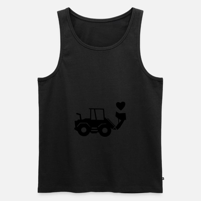 Radlader mit Herz einfarbig - Männer Premium Bio Tank Top - Schwarz