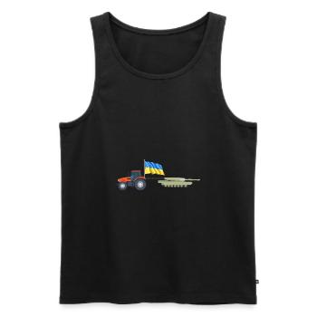Ukrainischer Bauer stiehlt Kiewer Traktortank - Männer Premium Bio Tank Top - Schwarz - Vorne - AI Model Male 178 light (178cm)