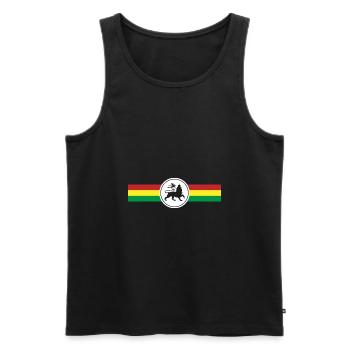 Drapeau Rasta Reggae Lion reggaeton - Débardeur bio Premium Homme - noir - Devant - AI Model Male 178 light (178cm)