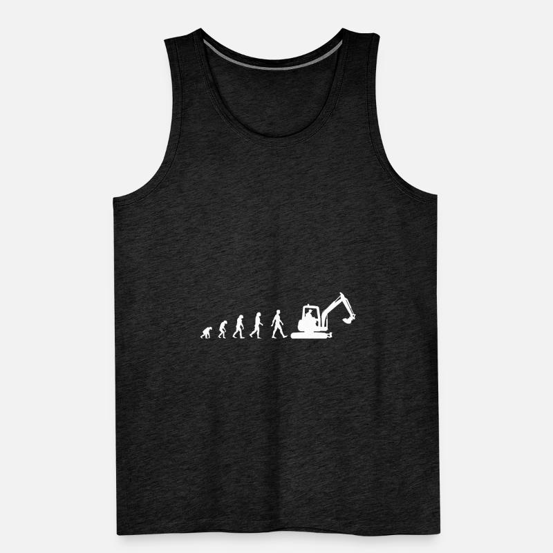 Evolution Exkavator Silhouette Geschenk Bagger Männer Premium Bio Tank Top