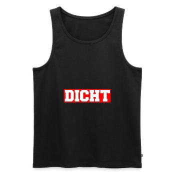 dicht - Männer Premium Bio Tank Top - Schwarz - Vorne - AI Model Male 178 light (178cm)