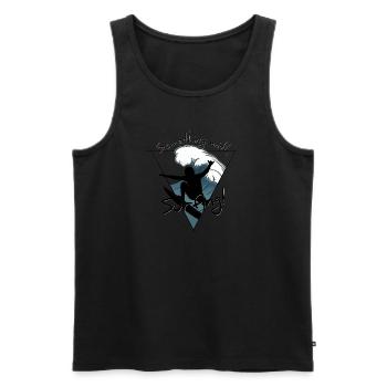 Something with Surfing Aerial Kick Out Surfer - Men's Premium Organic Tank Top - black - Front - Michal (187cm)