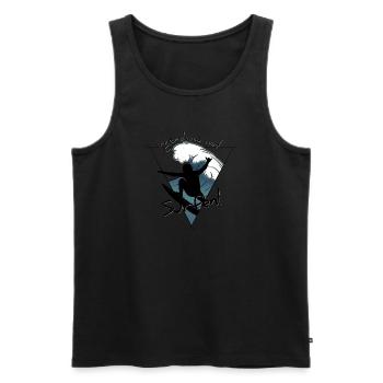 Irgendwas mit Surfen! Welle Aerial Surfer - Männer Premium Bio Tank Top - Schwarz - Vorne - AI Model Male 178 light (178cm)