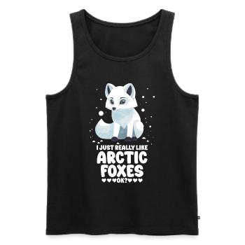 Niedliches Polarfuchs-Geschenk - Männer Premium Bio Tank Top - Schwarz - Vorne - AI Model Male 178 light (178cm)