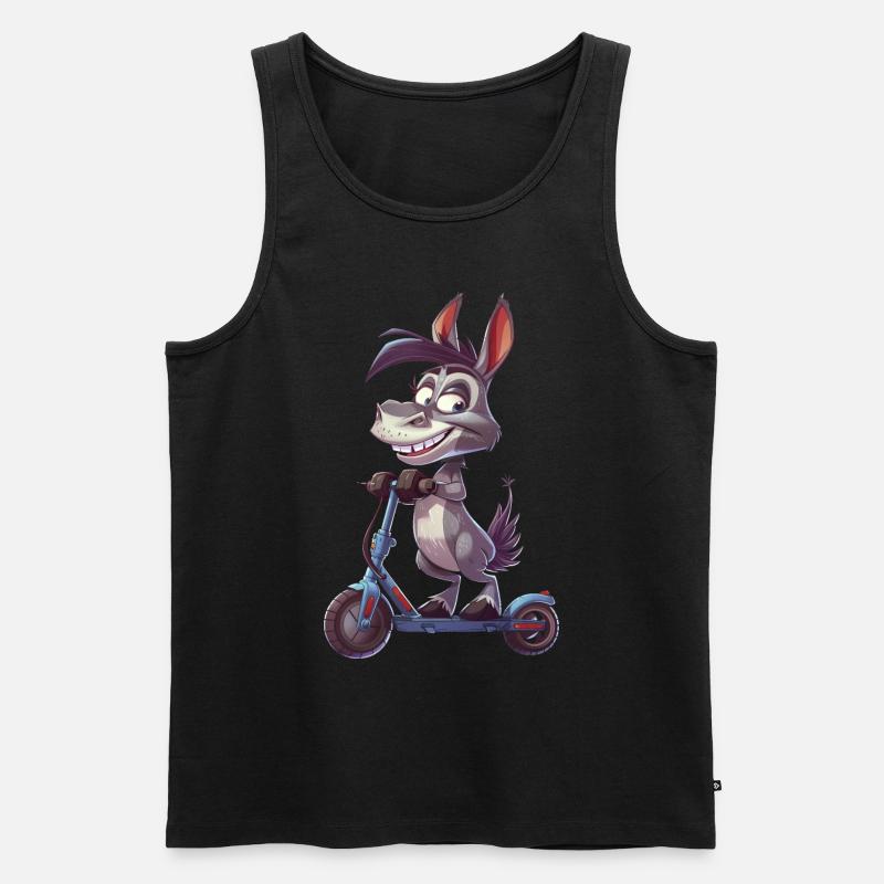 Esel Roller - Männer Premium Bio Tank Top - Schwarz
