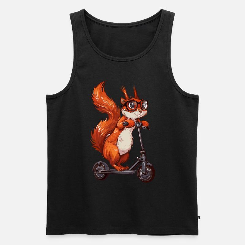 Eichhörnchen Roller - Männer Premium Bio Tank Top - Schwarz