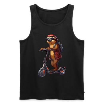 Faultier Roller - Männer Premium Bio Tank Top - Schwarz - Vorne - AI Model Male 178 light (178cm)