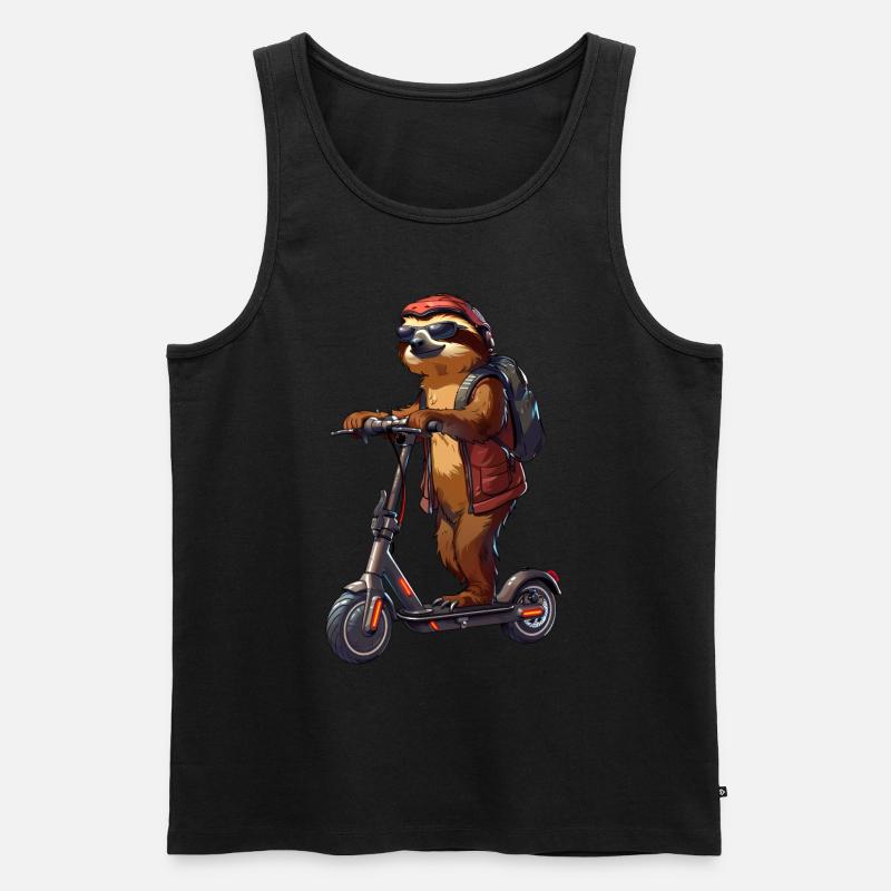 Faultier Roller - Männer Premium Bio Tank Top - Schwarz