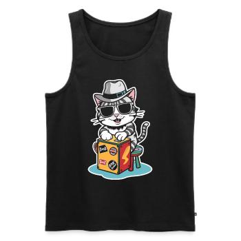 Cajon-Schlagzeuger - Männer Premium Bio Tank Top - Schwarz - Vorne - Michal (187cm)