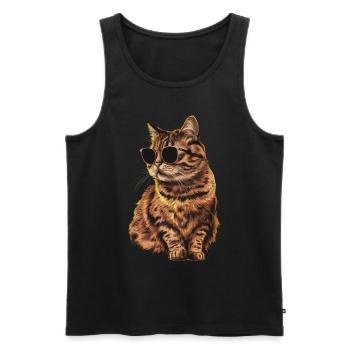 Sonnenbrille für Britisch Kurzhaarkatzen Geschenk - Männer Premium Bio Tank Top - Schwarz - Vorne - Michal (187cm)