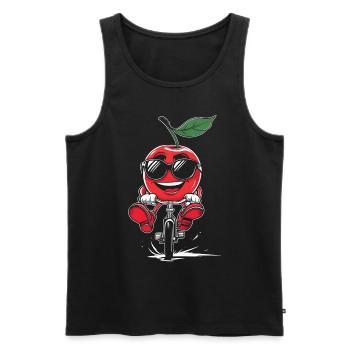 Kirschen Radfahren Auf Dem Fahrrad Geschenk - Männer Premium Bio Tank Top - Schwarz - Vorne - Michal (187cm)
