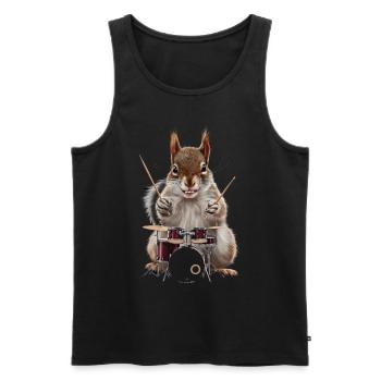 Eichhörnchen Schlagzeug - Männer Premium Bio Tank Top - Schwarz - Vorne - Michal (187cm)