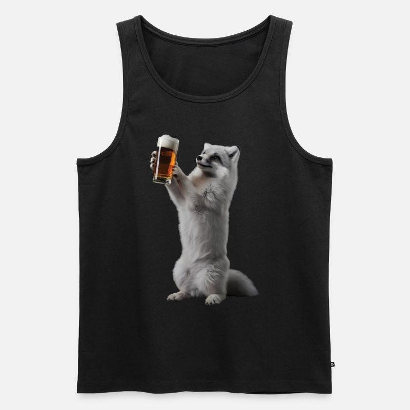 Polarfuchs Bier - Männer Premium Bio Tank Top - Schwarz