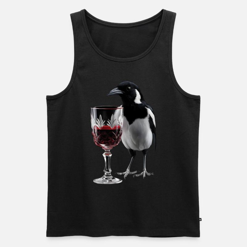 Elster Wein - Männer Premium Bio Tank Top - Schwarz