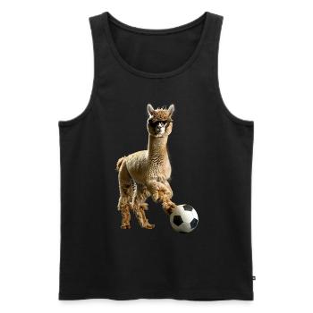Alpaka - Männer Premium Bio Tank Top - Schwarz - Vorne - Michal (187cm)