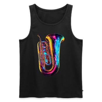Tuba - Männer Premium Bio Tank Top - Schwarz - Vorne - AI Model Male 178 light (178cm)