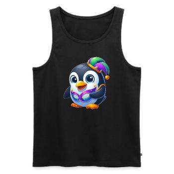 Cute Mardi Gras Penguin Disguise Carnival - Men's Premium Organic Tank Top - black - Front - Michal (187cm)