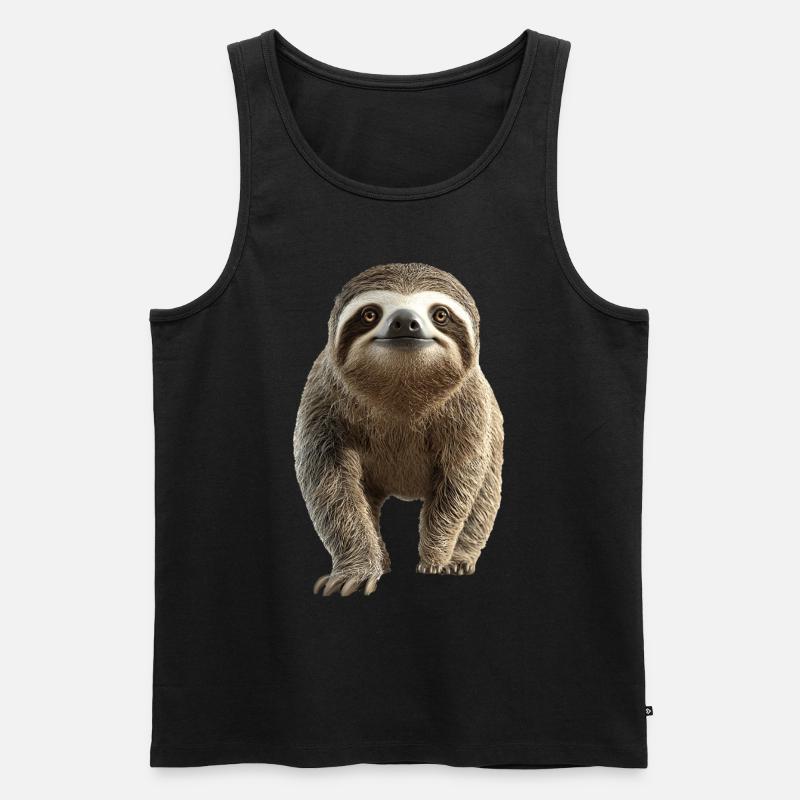 Faultier - Männer Premium Bio Tank Top - Schwarz
