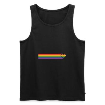 LGBT Rainbow Heart - Men's Premium Organic Tank Top - black - Front - Michal (187cm)
