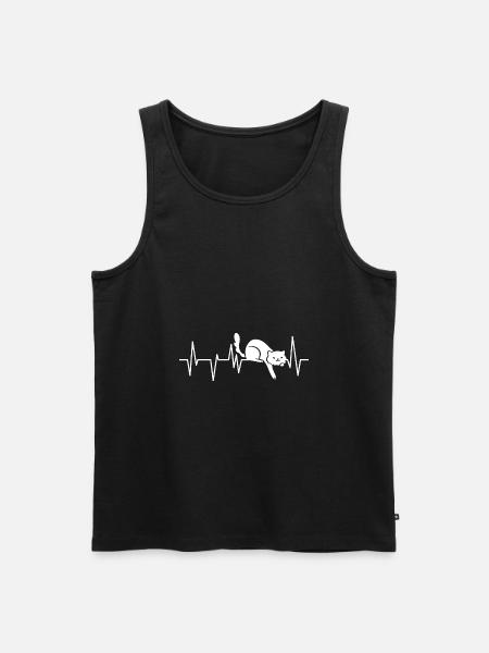 Cat - Men's Premium Organic Tank Top - black