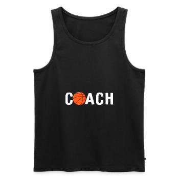 Coach sportif cadeau de basket-ball - Débardeur bio Premium Homme - noir - Devant - Michal (187cm)