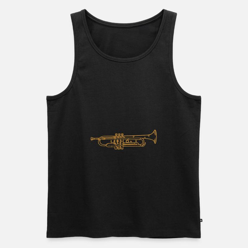 Trompete - Männer Premium Bio Tank Top - Schwarz