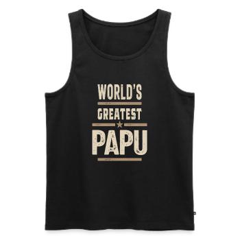 Größter Papu - Männer Premium Bio Tank Top - Schwarz - Vorne - AI Model Male 178 light (178cm)
