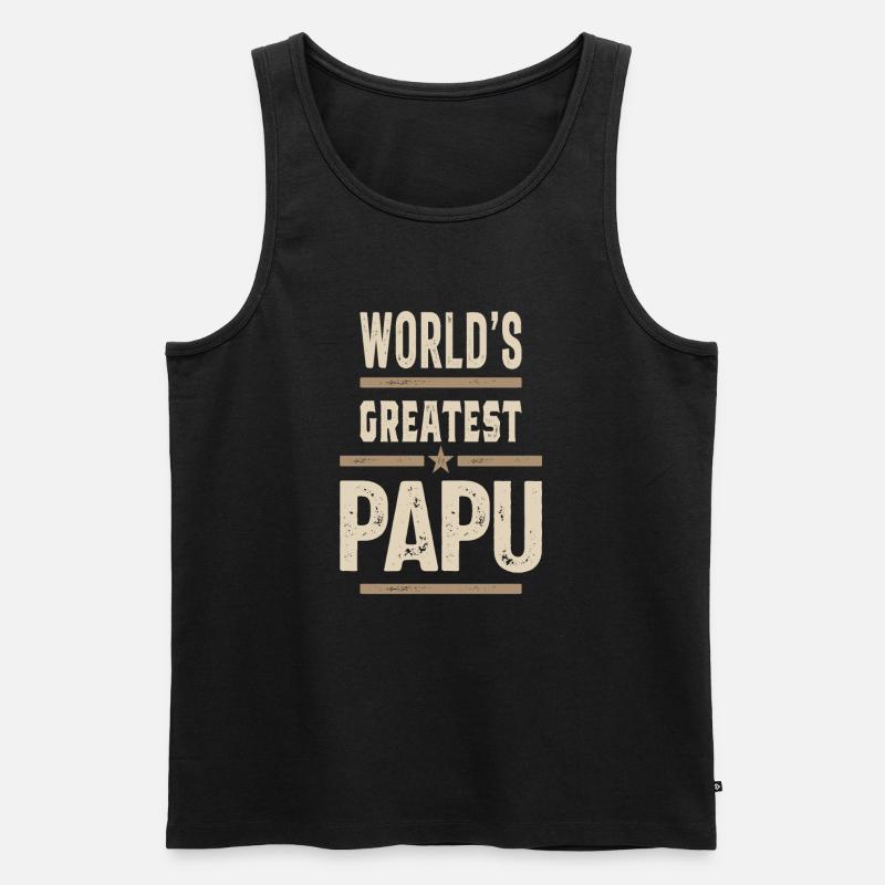 Größter Papu - Männer Premium Bio Tank Top - Schwarz