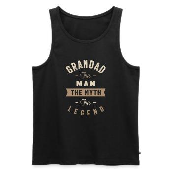 Großvater Der Mythos - Männer Premium Bio Tank Top - Schwarz - Vorne - AI Model Male 178 light (178cm)