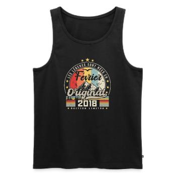 February 2018 6th Birthday Gift February 2018 - Men's Premium Organic Tank Top - black - Front - Michal (187cm)