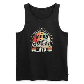 Vintage Mars 1970 Cadeau D'anniversaire 54 Ans - Débardeur bio Premium Homme - noir - Devant - Michal (187cm)