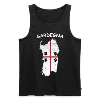 Sardinia Flag Sardinian Flag Sardegna Flag - Men's Premium Organic Tank Top - black - Front - AI Model Male 178 light (178cm)