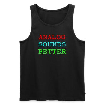 Analog better design - Männer Premium Bio Tank Top - Schwarz - Vorne - Michal (187cm)