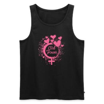 girl power,girl, power, hearts,graffiti - Men's Premium Organic Tank Top - black - Front - AI Model Male 178 light (178cm)