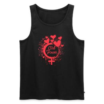 girl power,girl, power, hearts,graffiti,red - Men's Premium Organic Tank Top - black - Front - AI Model Male 178 light (178cm)