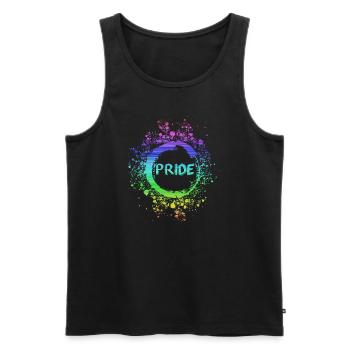 gay,gay pride,pride,LGBT,rainbow - Men's Premium Organic Tank Top - black - Front - Michal (187cm)