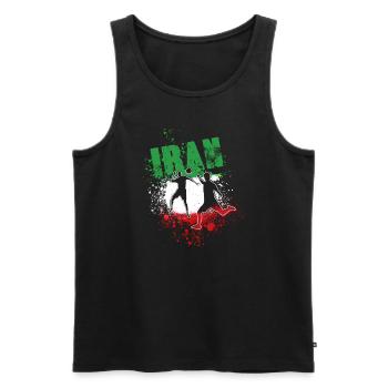 Iran, Soccer,Soccer Player,Free Iran,Flag - Men's Premium Organic Tank Top - black - Front - AI Model Male 178 light (178cm)