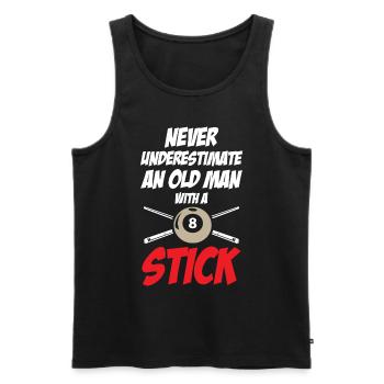 Never Underestimate An Old Man With A Stick - Männer Premium Bio Tank Top - Schwarz - Vorne - AI Model Male 178 light (178cm)