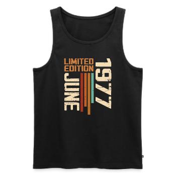 Juni 1977 Geburtstagsgeschenk Juni 1977 Retro 1977 - Männer Premium Bio Tank Top - Schwarz - Vorne - AI Model Male 178 light (178cm)