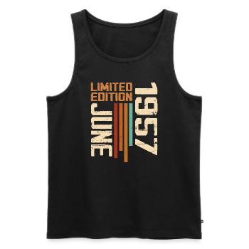 Juni 1957 Geburtstagsgeschenk Juni 1957 Retro 1957 - Männer Premium Bio Tank Top - Schwarz - Vorne - AI Model Male 178 light (178cm)