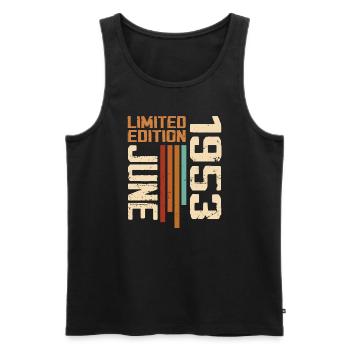 Juni 1953 Geburtstagsgeschenk Juni 1953 Retro 1953 - Männer Premium Bio Tank Top - Schwarz - Vorne - Michal (187cm)
