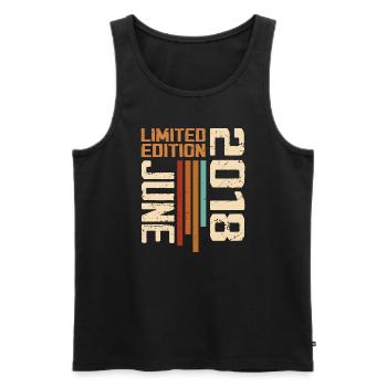 June 2018 Birthday Gift June 2018 Retro 2018 - Men's Premium Organic Tank Top - black - Front - AI Model Male 178 light (178cm)
