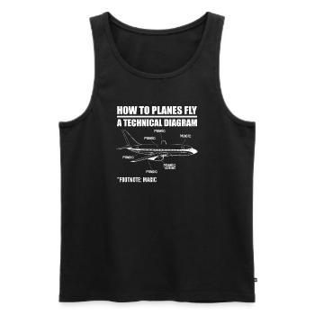 How Planes Fly Funny Aviation Engineer Pilot Airpl - Débardeur bio Premium Homme - noir - Devant - Michal (187cm)