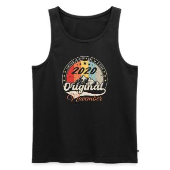 Cadeau D'anniversaire, Vintage Né En Novembre 2020 - Débardeur bio Premium Homme - noir - Devant - Michal (187cm)