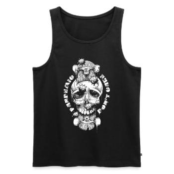 Pandemic skater - Men's Premium Organic Tank Top - black - Front - AI Model Male 178 light (178cm)