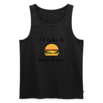 Manger des hamburgers Délicieux cheeseburger de - Débardeur bio Premium Homme - noir - Devant - Michal (187cm)